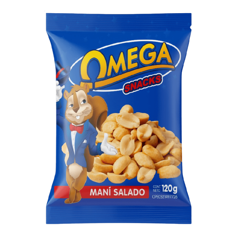 Maní Salado Omega en bolsa de 120 g